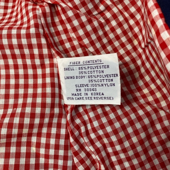 Vintage Rothschild Size 4 Girls Coat Gingham Lining Pea Coat Swing Jacket Bows - Picture 8 of 9